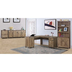 Bibliothèque rustique en chêne 2 portes Oxford Farmhouse – 12L x 30,7P x 67,4H
