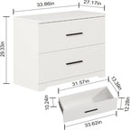 Classeur latéral en bois à 2 tiroirs - 27,17P x 33,86L x 29,33H