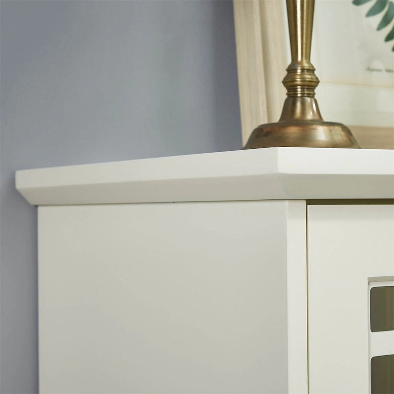 Meuble de rangement avec étagère, buffet blanc pour salon