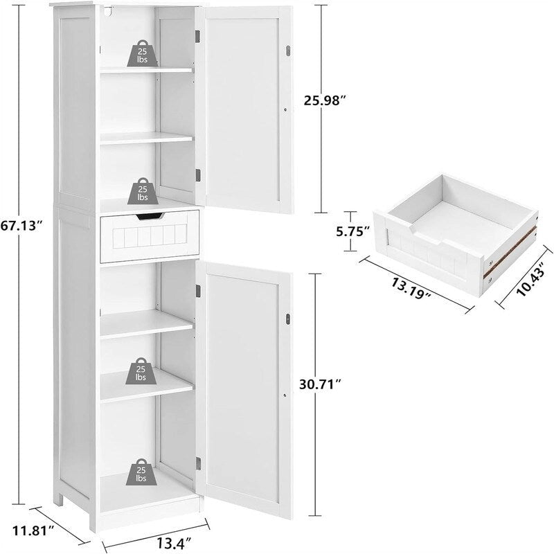 Meuble de rangement de salle de bain à 2 portes