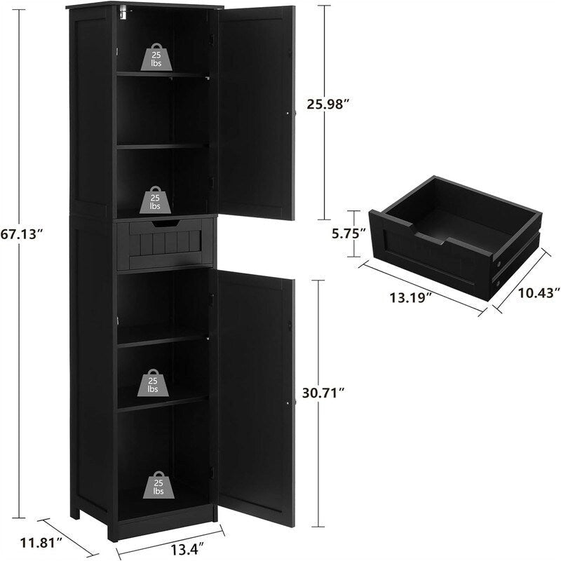 Meuble de rangement de salle de bain à 2 portes