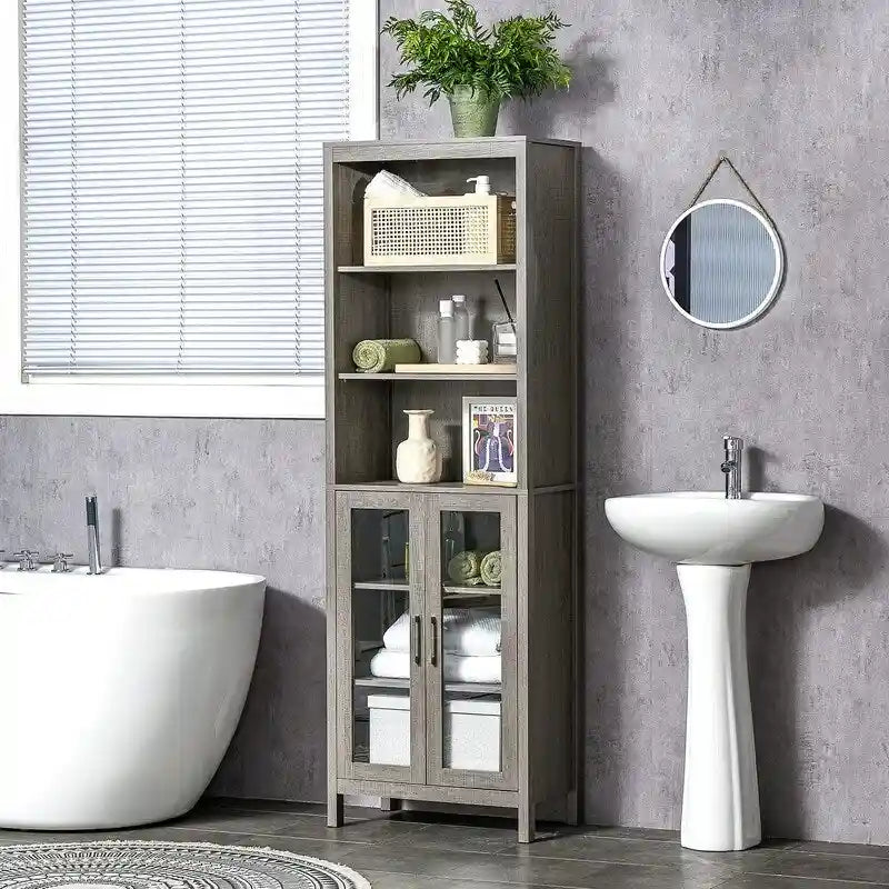 Meuble de Rangement Haut pour Salle de Bain - 11,75P x 20,75L x 63,75H