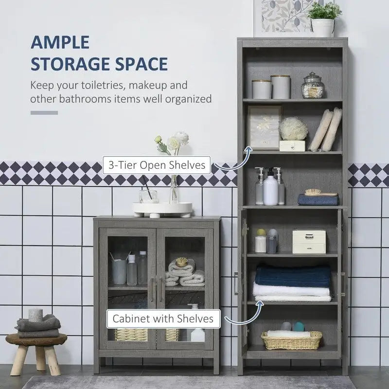 Meuble de Rangement Haut pour Salle de Bain - 11,75P x 20,75L x 63,75H