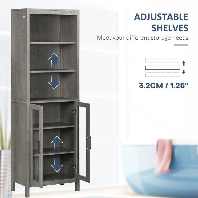 Meuble de Rangement Haut pour Salle de Bain - 11,75P x 20,75L x 63,75H