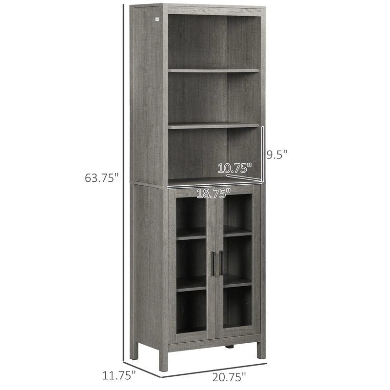 Meuble de Rangement Haut pour Salle de Bain - 11,75P x 20,75L x 63,75H