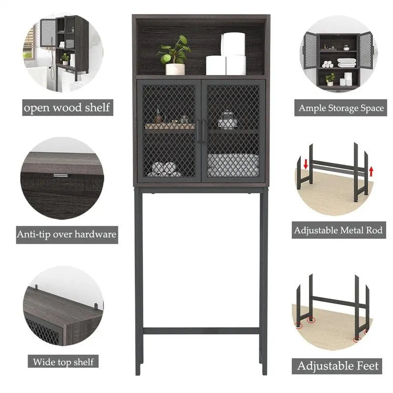 Organisateur de salle de bain au-dessus des toilettes - 9,06P x 24,8L x 65H
