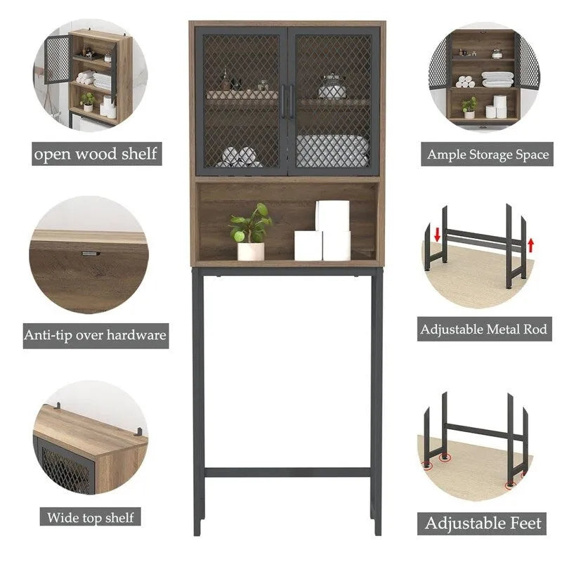 Organisateur de salle de bain au-dessus des toilettes - 9,06P x 24,8L x 65H