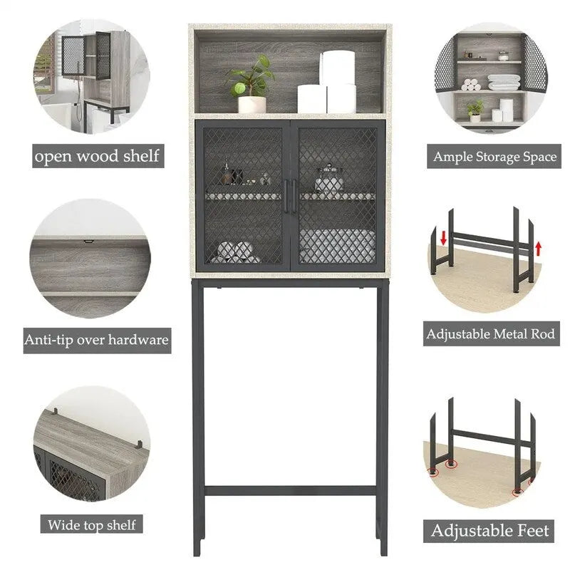 Organisateur de salle de bain au-dessus des toilettes - 9,06P x 24,8L x 65H