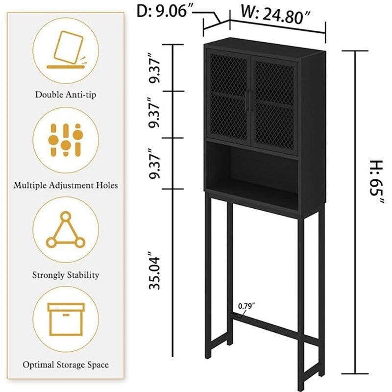 Organisateur de salle de bain au-dessus des toilettes - 9,06P x 24,8L x 65H