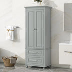 Armoire haute de rangement à deux tiroirs pour salle de bain/bureau