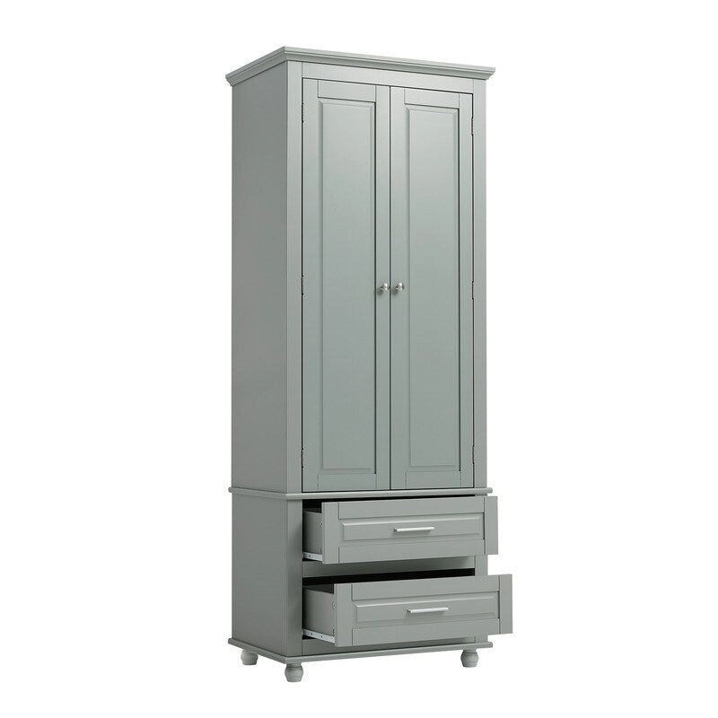 Armoire haute de rangement à deux tiroirs pour salle de bain/bureau