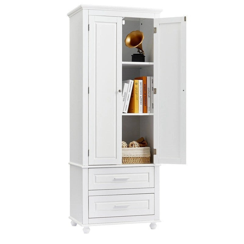 Armoire haute de rangement à deux tiroirs pour salle de bain/bureau