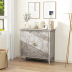 Armoire de rangement gris clair de 78 cm de hauteur avec étagères - 80 x 38 cm