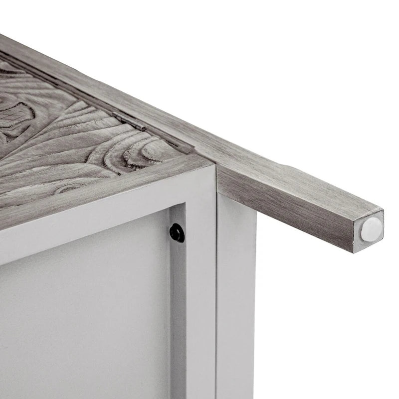 Armoire de rangement gris clair de 78 cm de hauteur avec étagères - 80 x 38 cm
