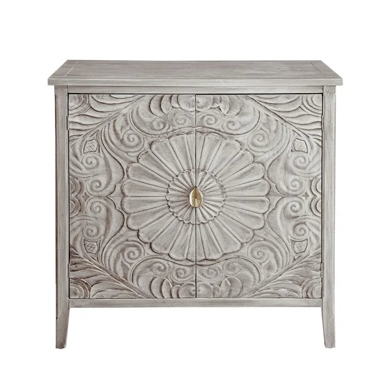 Armoire de rangement gris clair de 78 cm de hauteur avec étagères - 80 x 38 cm