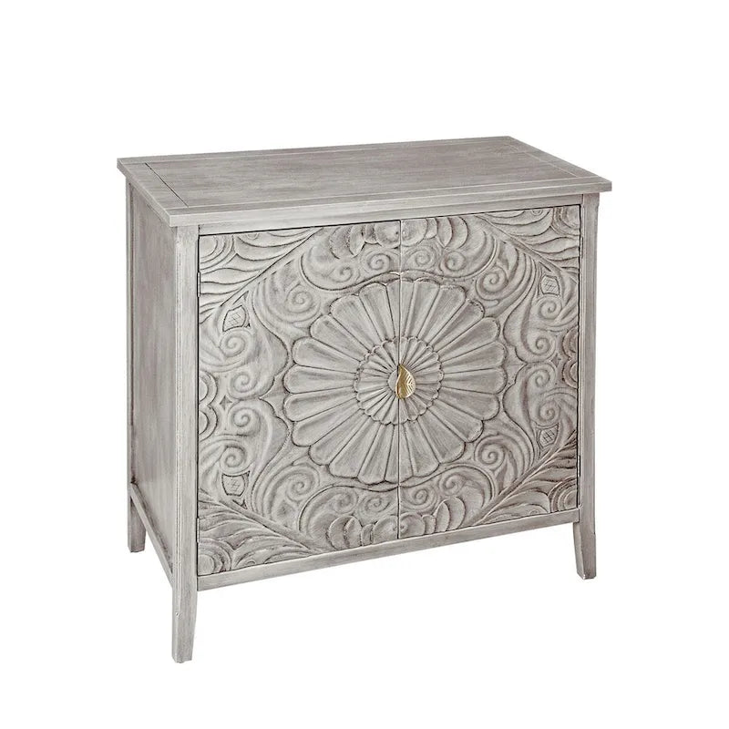 Armoire de rangement gris clair de 78 cm de hauteur avec étagères - 80 x 38 cm