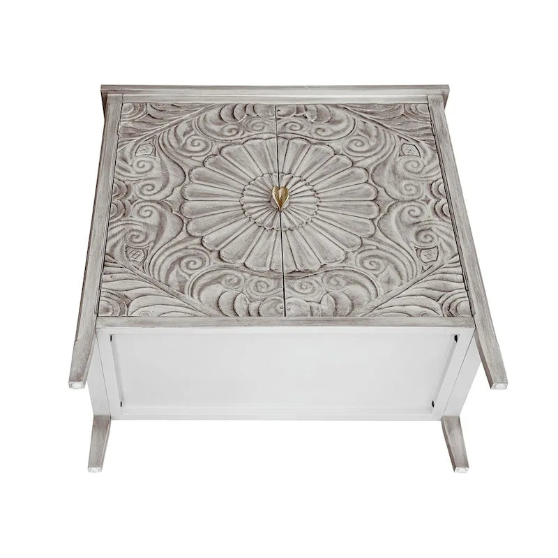 Armoire de rangement gris clair de 78 cm de hauteur avec étagères - 80 x 38 cm
