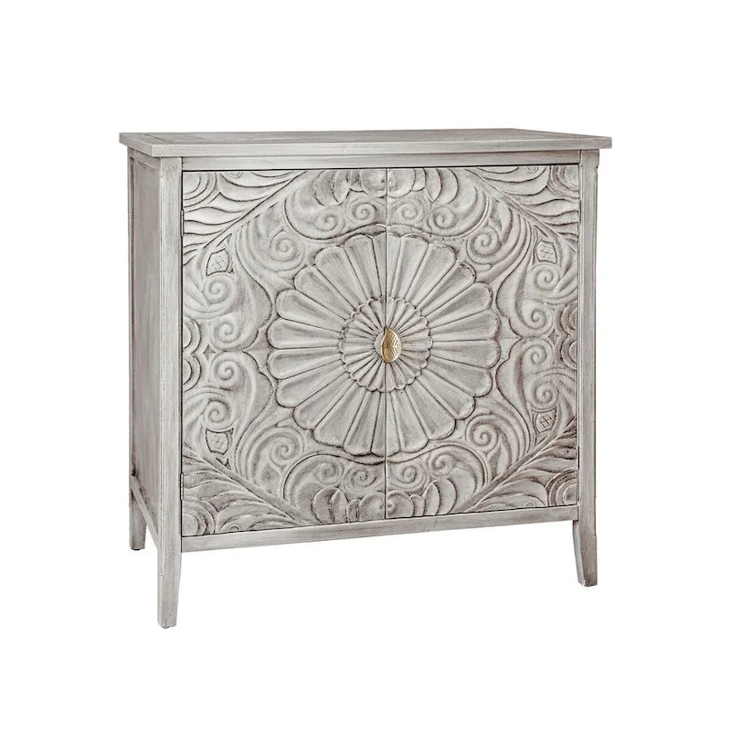 Armoire de rangement gris clair de 78 cm de hauteur avec étagères - 80 x 38 cm