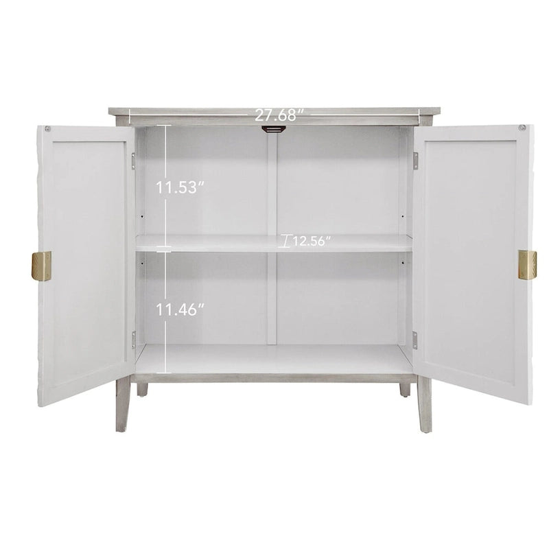 Armoire de rangement gris clair de 78 cm de hauteur avec étagères - 80 x 38 cm