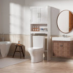 Meuble de rangement de salle de bain au-dessus des toilettes avec étagères réglables
