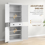 Armoire de cuisine indépendante traditionnelle de 72,5 po