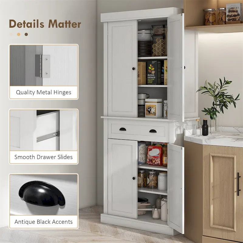 Armoire de cuisine indépendante traditionnelle de 72,5 po
