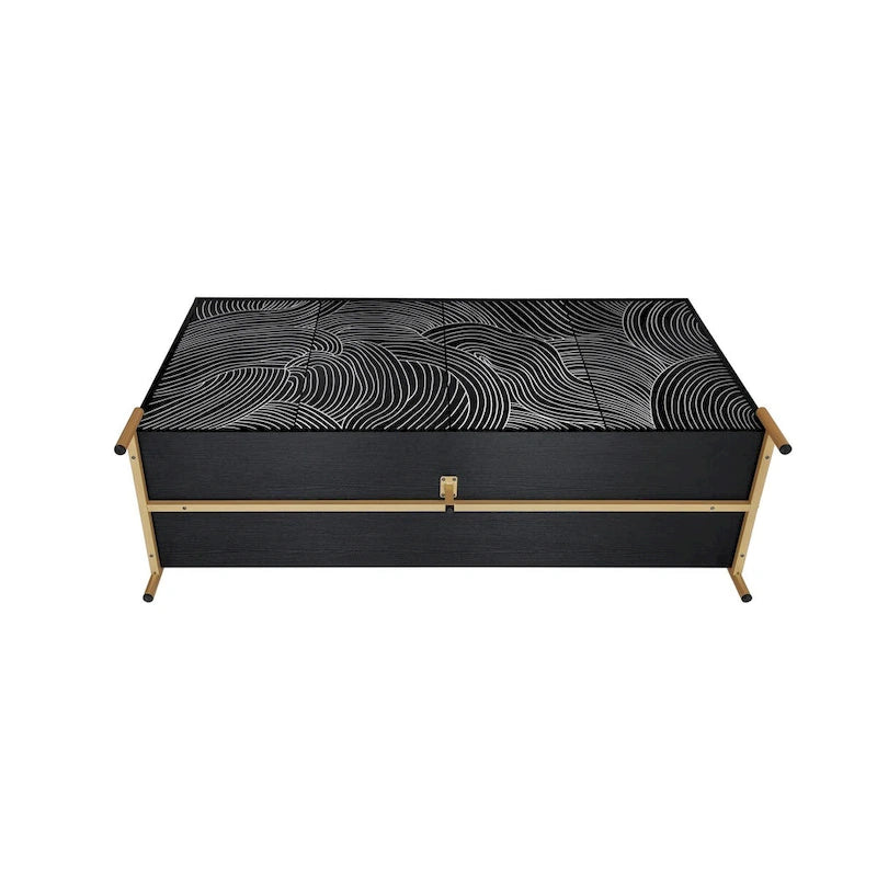 Buffet 4 portes sculpté, Bahut de rangement avec étagère réglable pour salon