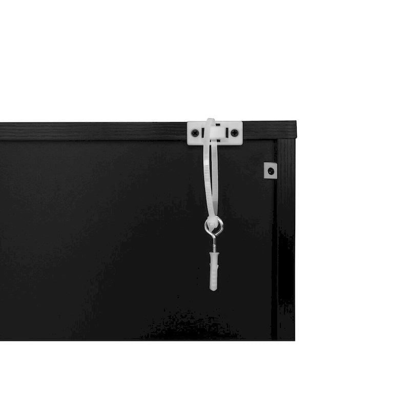 Buffet 4 portes sculpté, Bahut de rangement avec étagère réglable pour salon