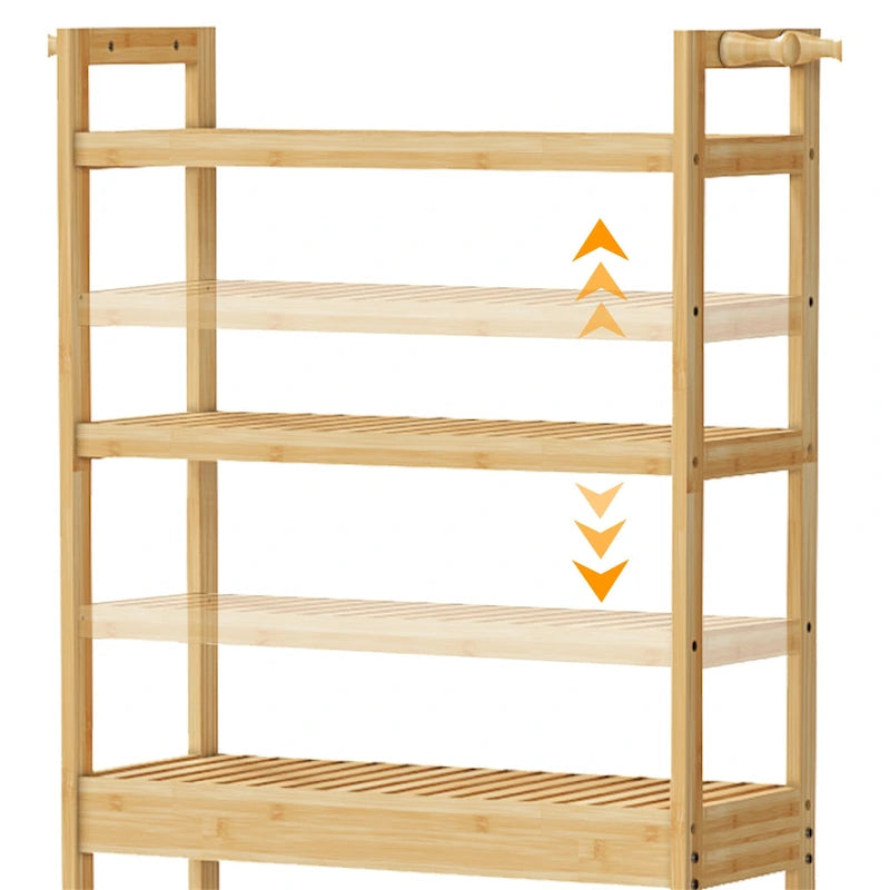Étagère de rangement gain de place en bambou pour toilettes, meuble de salle de bain réglable