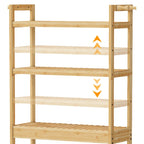 Étagère de rangement gain de place en bambou pour toilettes, meuble de salle de bain réglable
